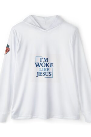 Men's Faith-Inspired Sports Warmup Hoodie - "I'M WOKE LIKE JESUS"