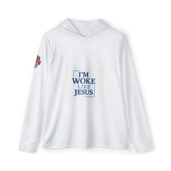 Men's Faith-Inspired Sports Warmup Hoodie - "I'M WOKE LIKE JESUS"