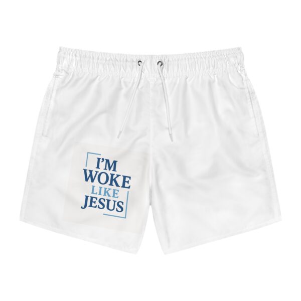 Funny Woke Swim Trunks for Beach & Pool Fun