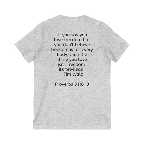Woke Like Jesus V-Neck Tee - Inspirational Unisex T-Shirt for Freedom Lovers - Image 4