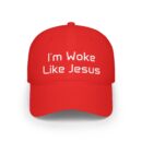 Woke Like Jesus Baseball Cap - Red Low Profile Hat for Faith and Style