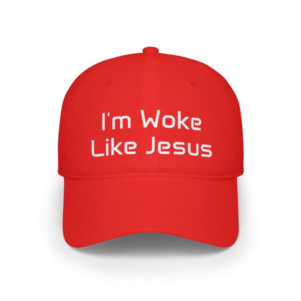 Woke Like Jesus Baseball Cap - Red Low Profile Hat for Faith and Style