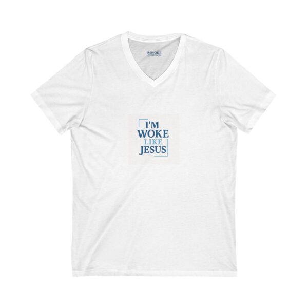 Woke Like Jesus V-Neck Tee - Inspirational Unisex T-Shirt for Freedom Lovers