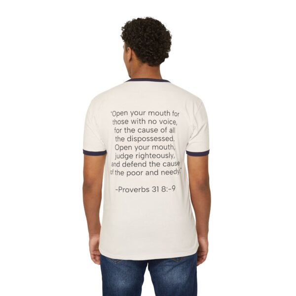 Inspirational Unisex Cotton Ringer T-Shirt - "I'm Woke Like Jesus" - Image 6