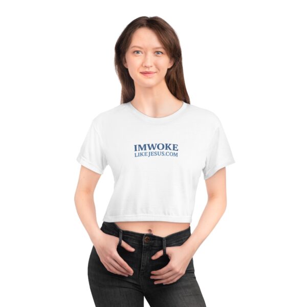 Inspirational Crop Tee - 'IM WOKE' Christian Message with Psalms 146:9 - Image 3