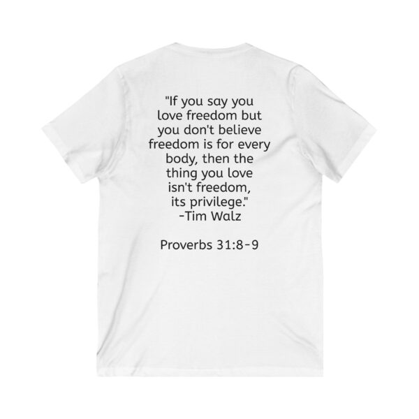 Woke Like Jesus V-Neck Tee - Inspirational Unisex T-Shirt for Freedom Lovers - Image 2