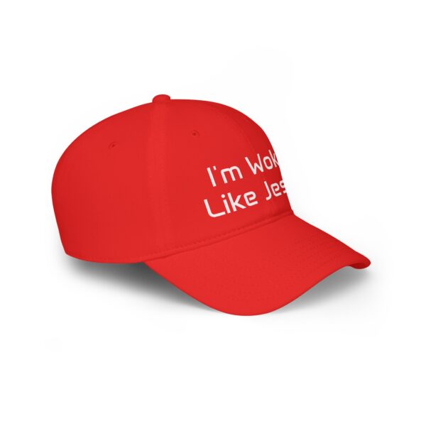 Woke Like Jesus Baseball Cap - Red Low Profile Hat for Faith and Style - Image 3