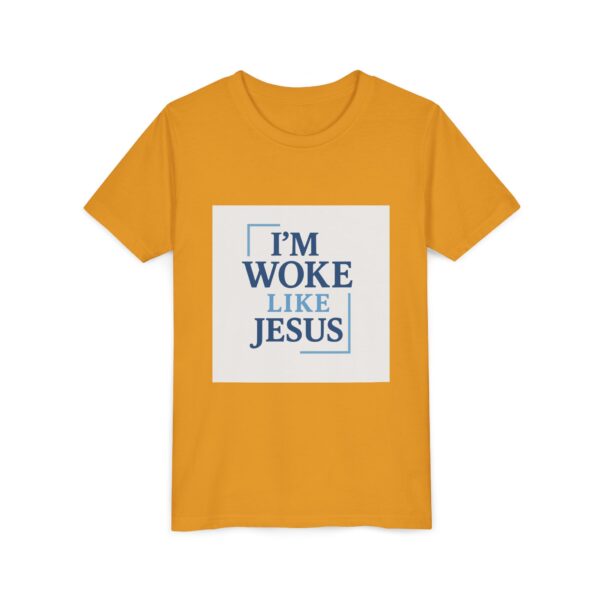 Inspirational Youth Short Sleeve Tee - "I’m Woke Like Jesus" - Image 11
