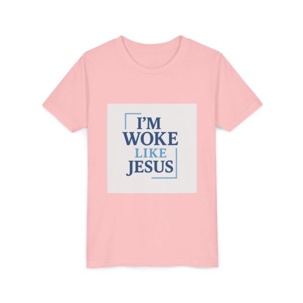 Inspirational Youth Short Sleeve Tee - "I’m Woke Like Jesus" - Image 23