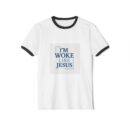 Inspirational Unisex Cotton Ringer T-Shirt - "I'm Woke Like Jesus"