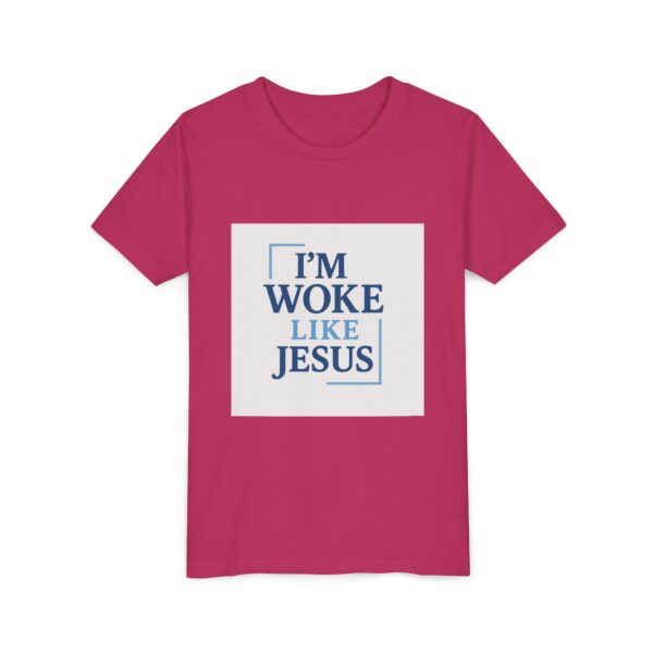 Inspirational Youth Short Sleeve Tee - "I’m Woke Like Jesus" - Image 19