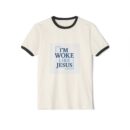 Inspirational Unisex Cotton Ringer T-Shirt - "I'm Woke Like Jesus"