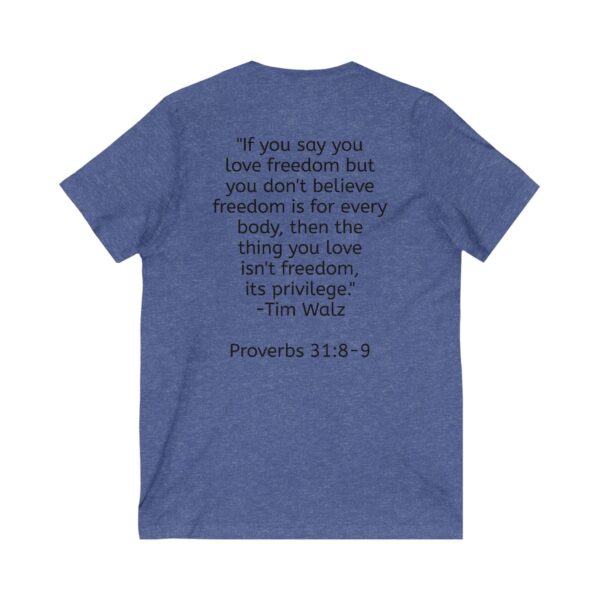 Woke Like Jesus V-Neck Tee - Inspirational Unisex T-Shirt for Freedom Lovers - Image 7