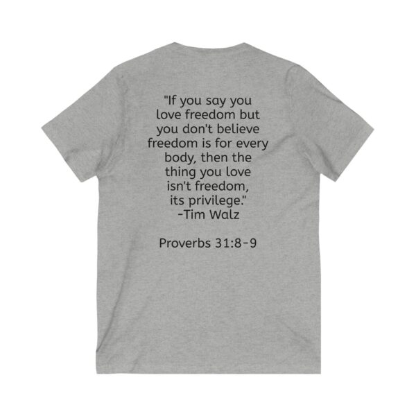 Woke Like Jesus V-Neck Tee - Inspirational Unisex T-Shirt for Freedom Lovers - Image 6