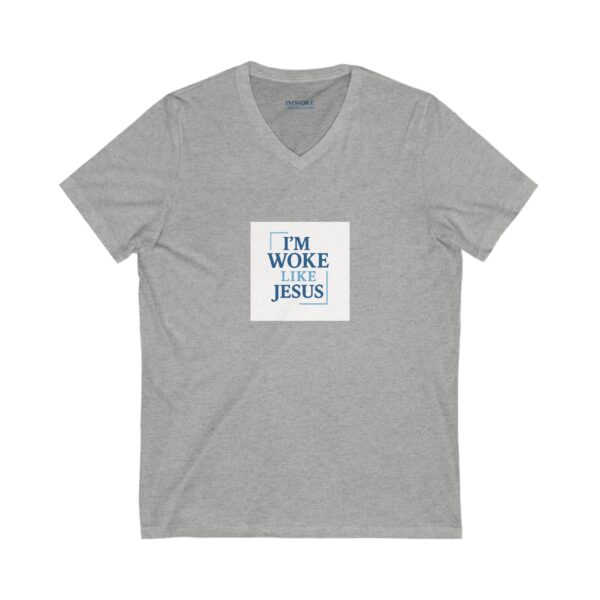 Woke Like Jesus V-Neck Tee - Inspirational Unisex T-Shirt for Freedom Lovers - Image 5