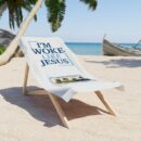 I'm Woke Like Jesus Beach Towel - Coastal Vibe Honoring the Men & Women who have Served