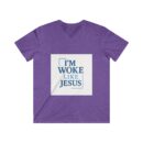 Men's V-Neck Tee: "I'm Woke Like Jesus" Graphic Shirt - Casual Wear, Gift Idea, Christian Apparel, Summer Style, Daily Inspiration