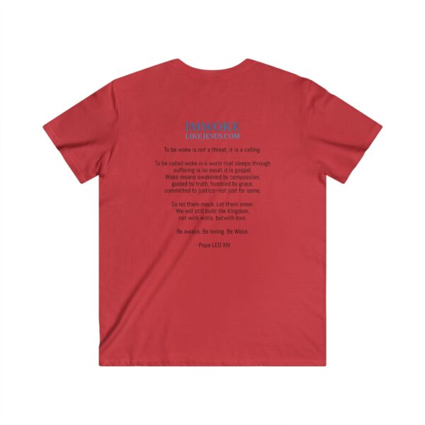 Men's V-Neck Tee: "I'm Woke Like Jesus" Graphic Shirt - Casual Wear, Gift Idea, Christian Apparel, Summer Style, Daily Inspiration - Image 10