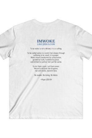 Men's V-Neck Tee: "I'm Woke Like Jesus" Graphic Shirt - Casual Wear, Gift Idea, Christian Apparel, Summer Style, Daily Inspiration