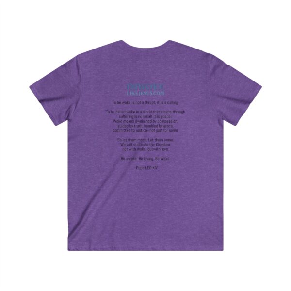 Men's V-Neck Tee: "I'm Woke Like Jesus" Graphic Shirt - Casual Wear, Gift Idea, Christian Apparel, Summer Style, Daily Inspiration - Image 8